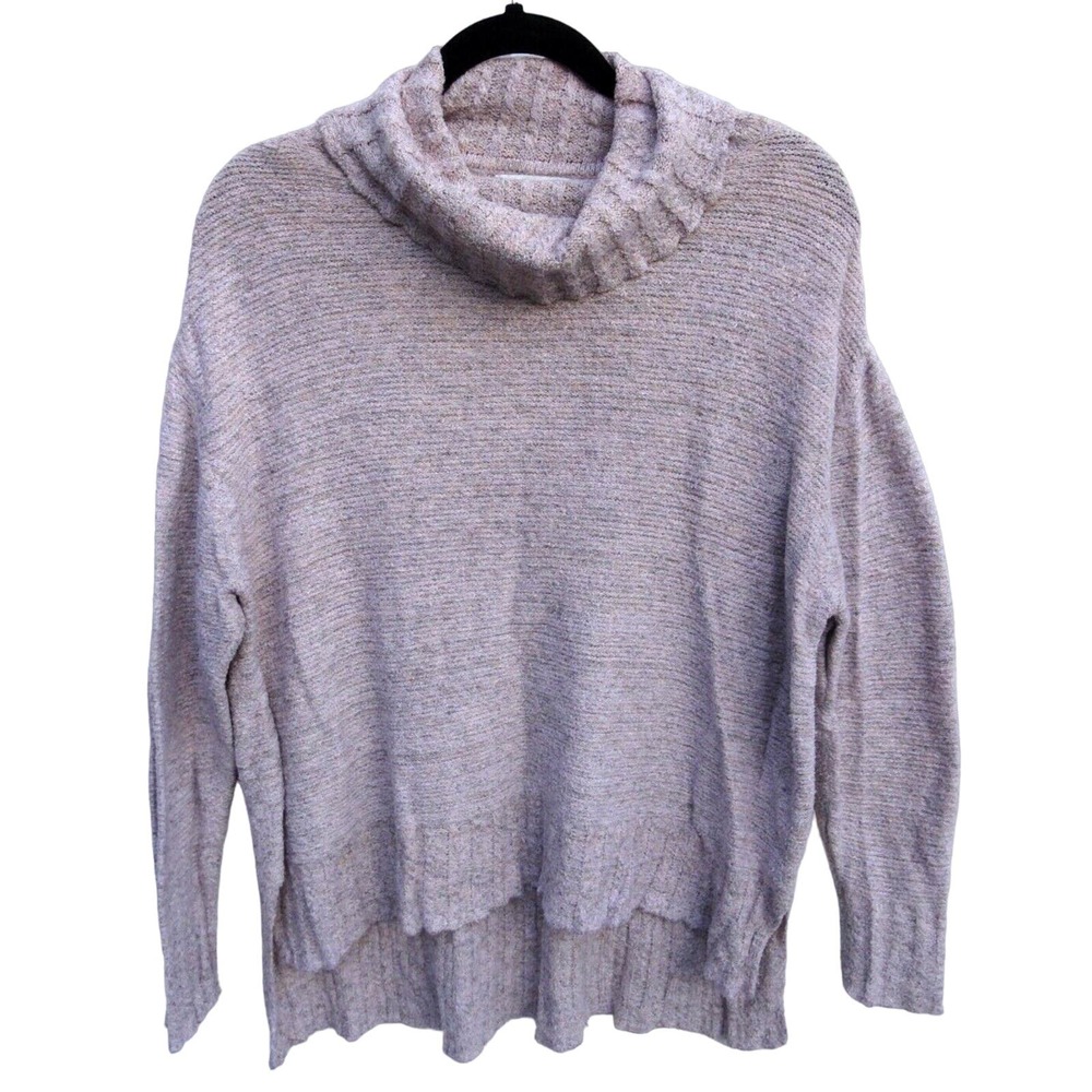 Knox Rose Soft Pink & Cream Turtleneck Sweater High Low Women's Size XL
